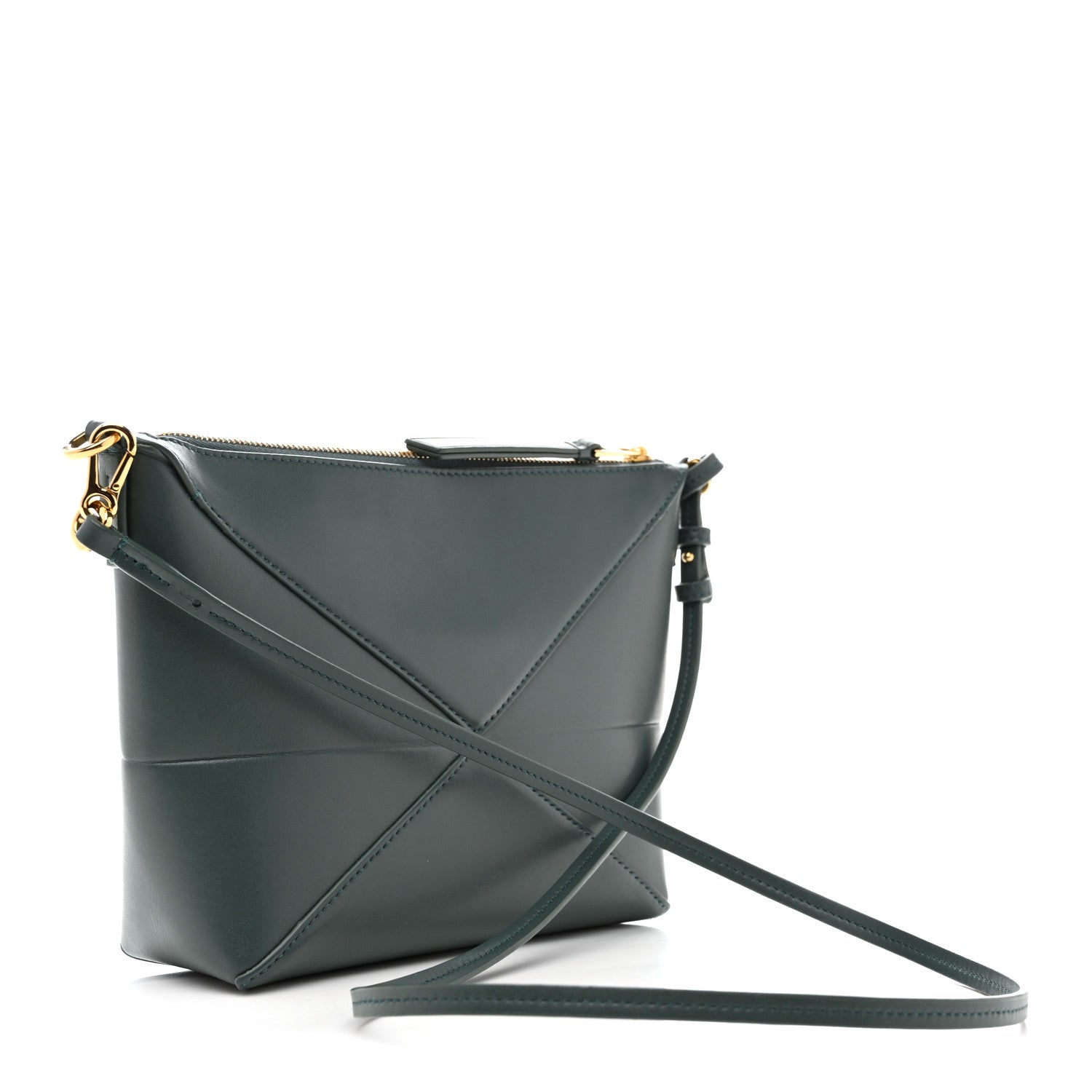 Loewe Shiny Calfskin Puzzle Fold Pouch Vetiver 3 of 14