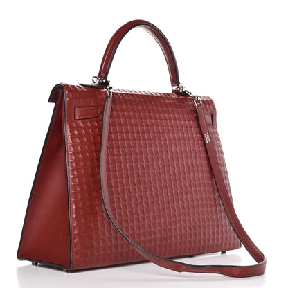 Hermes Barenia Sellier Waffle Kelly 35 Rouge H 3 of 34
