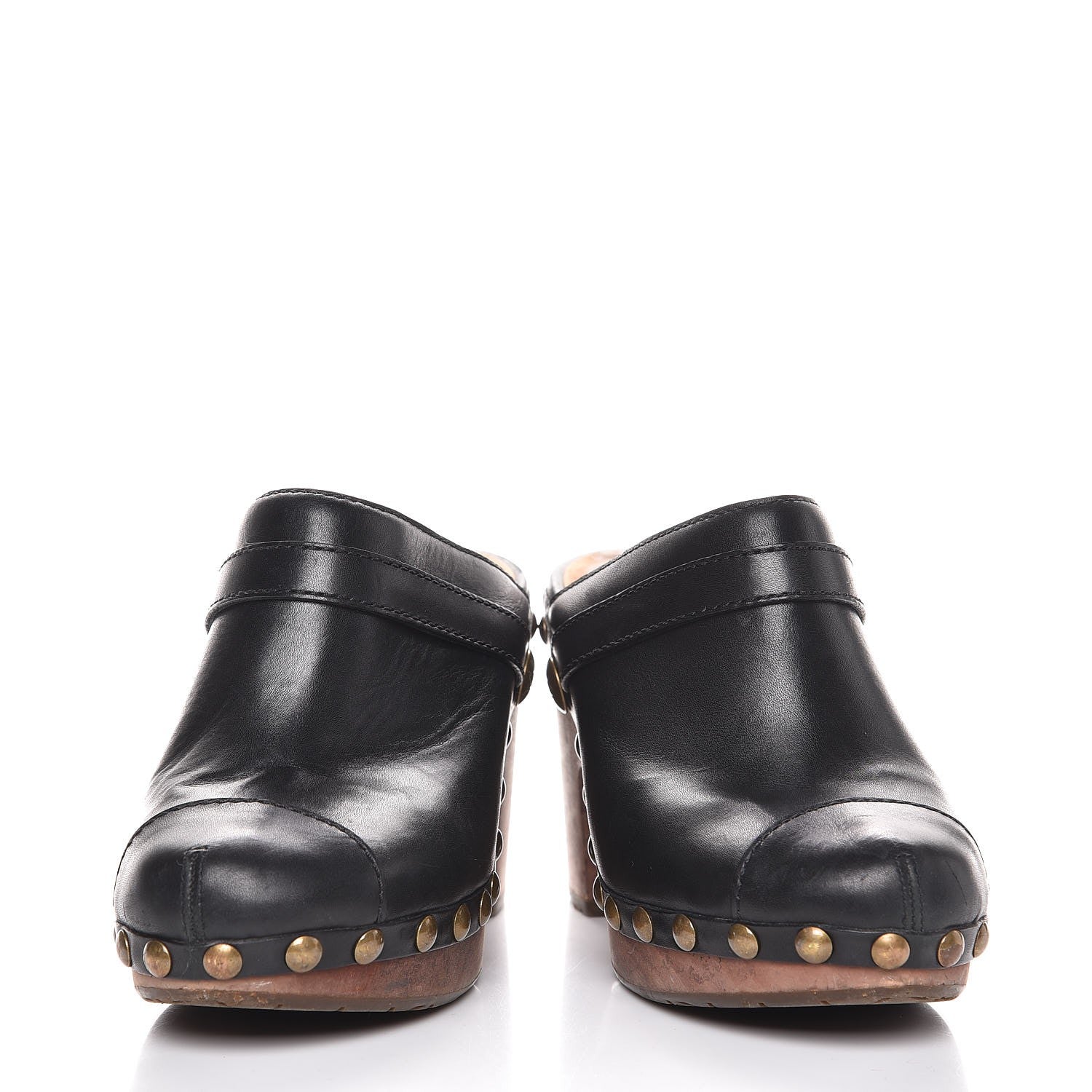 Chanel Calfskin Studded Clogs 35.5 Black 6 of 14