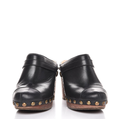 Chanel Calfskin Studded Clogs 35.5 Black 6 of 14