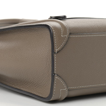 Celine Drummed Calfskin Nano Luggage Souris 9 of 11