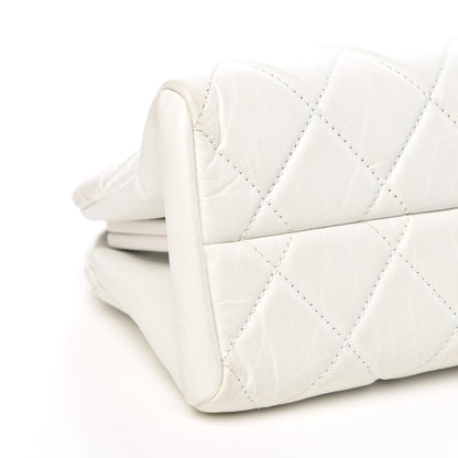 Chanel Aged Calfskin Quilted Medium Just Mademoiselle Bowling Bag White 11 of 15