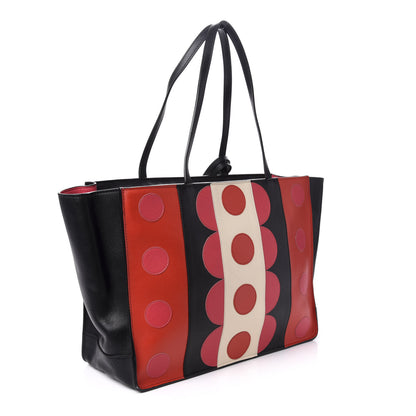 Valentino Garavani Calfskin Carmen Medium Tote Black Deep Rose 3 of 9