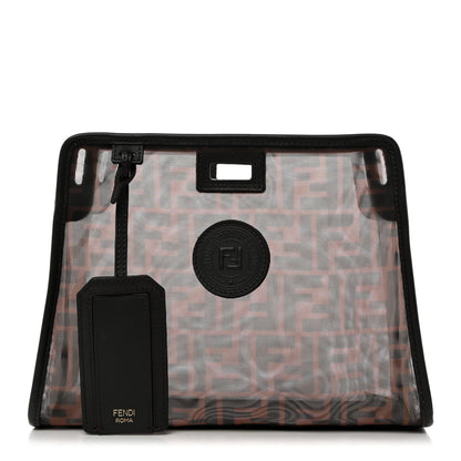 Fendi Mesh Vitello Century FF 1974 Mini Peekaboo Defender Cover Marrone Black Ebano 1 of 8
