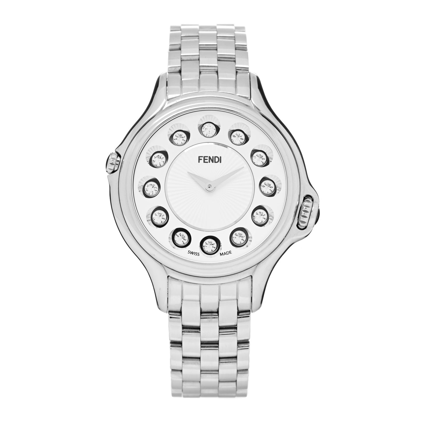 Stainless Steel Diamond Topaz 38mm Crazy Carats Rotating Gem Quartz Watch