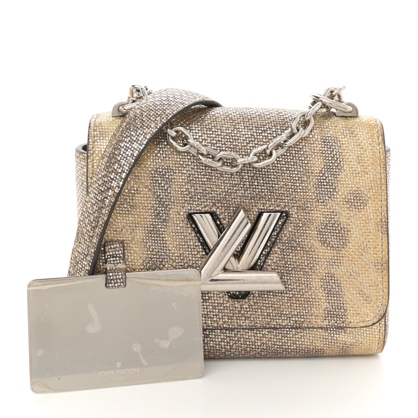 Snakeskin Twist Mini Shoulder Bag Brown