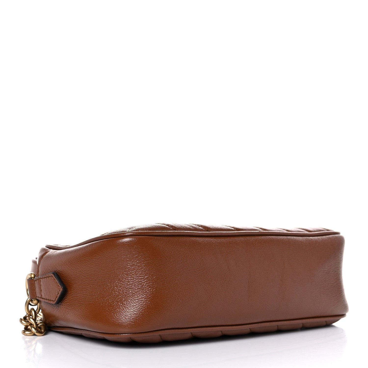 Gucci Glazed Calfskin Matelasse Diagonal Small GG Marmont Chain Shoulder Bag Cuir 4 of 14