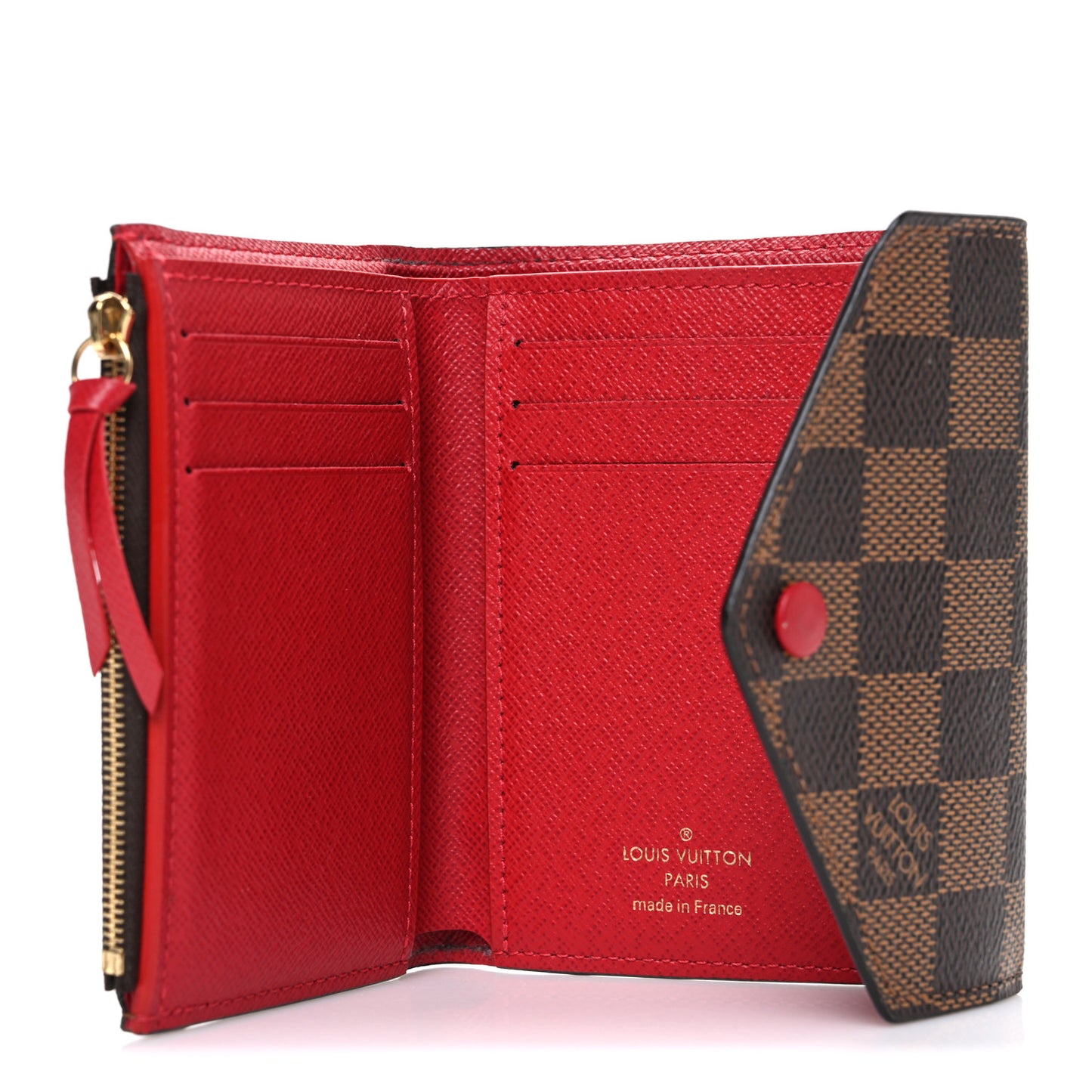 Damier Ebene Victorine Wallet Red