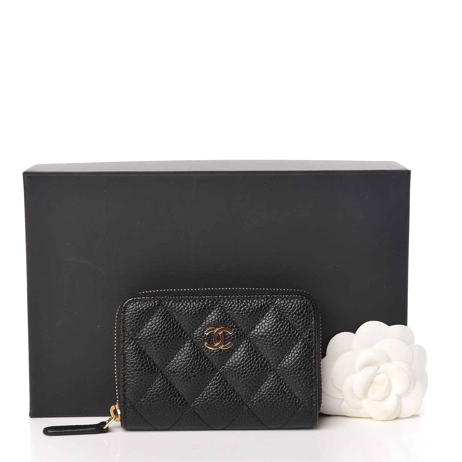 Chanel Caviar Quilted Zip Coin Purse Black 8 of 8