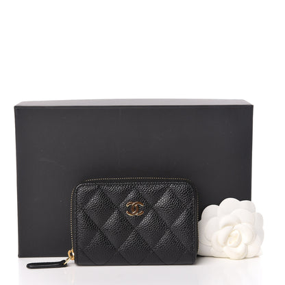 Chanel Caviar Quilted Zip Coin Purse Black 8 of 8