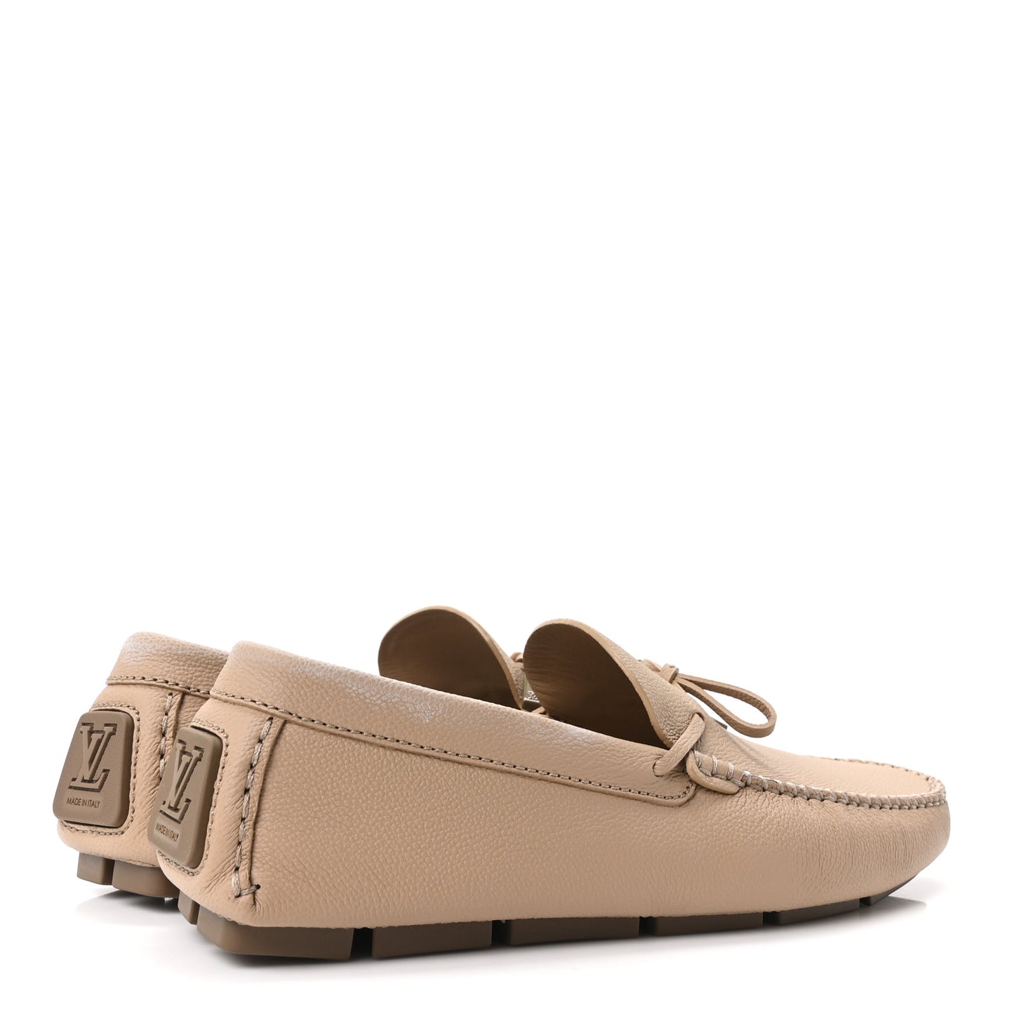 Calfskin LV Driver Moccasin Loafers 10 Beige