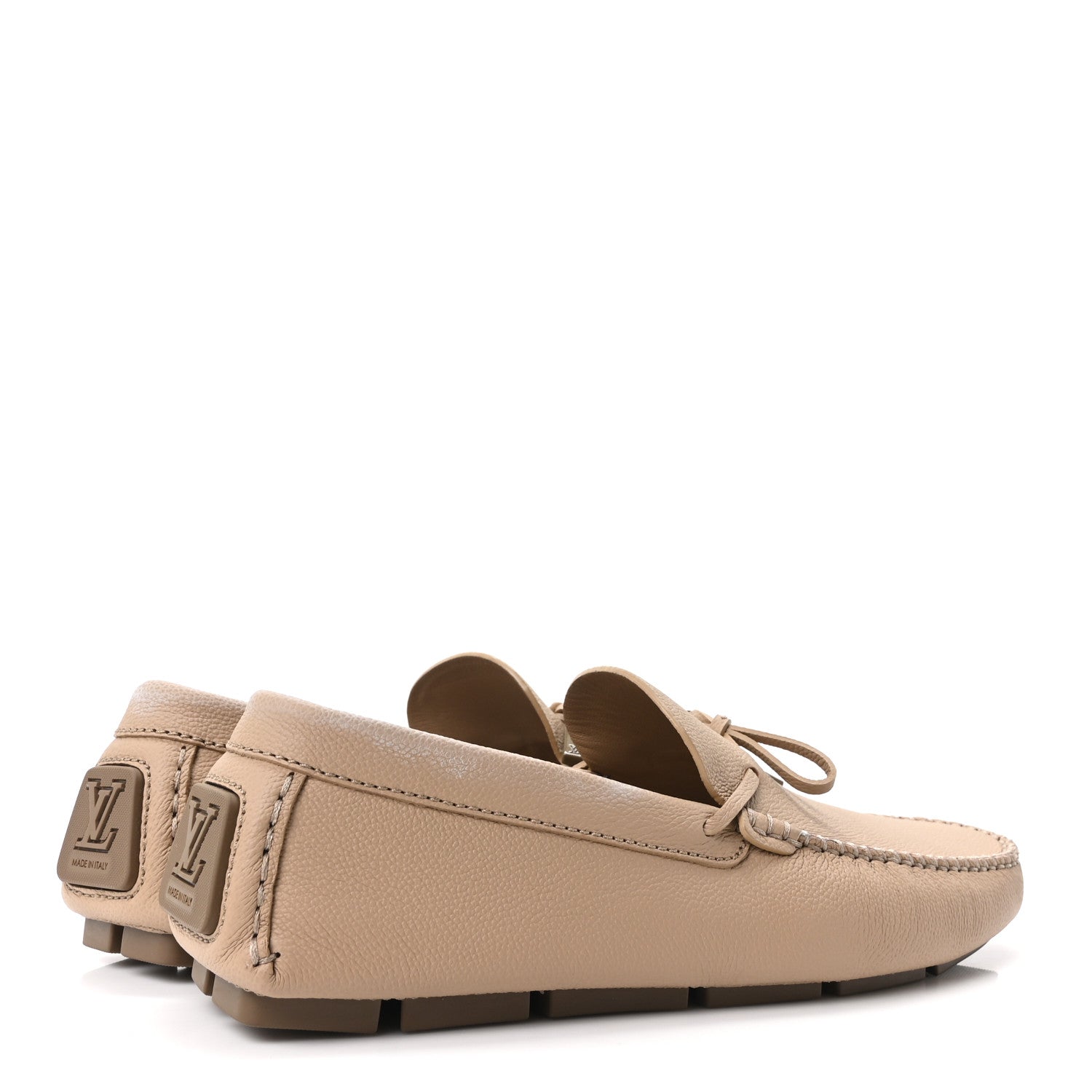Louis Vuitton Calfskin LV Driver Moccasin Loafers 10 Beige 5 of 9