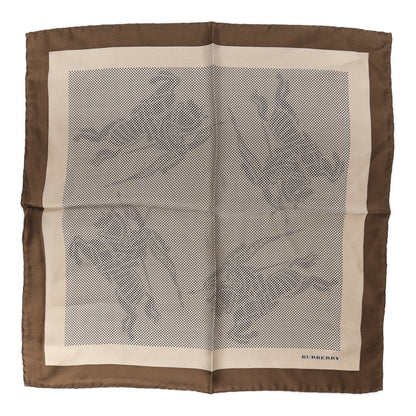 Burberry Silk Equestrian Knight Print Square Scarf Beige 1 of 4