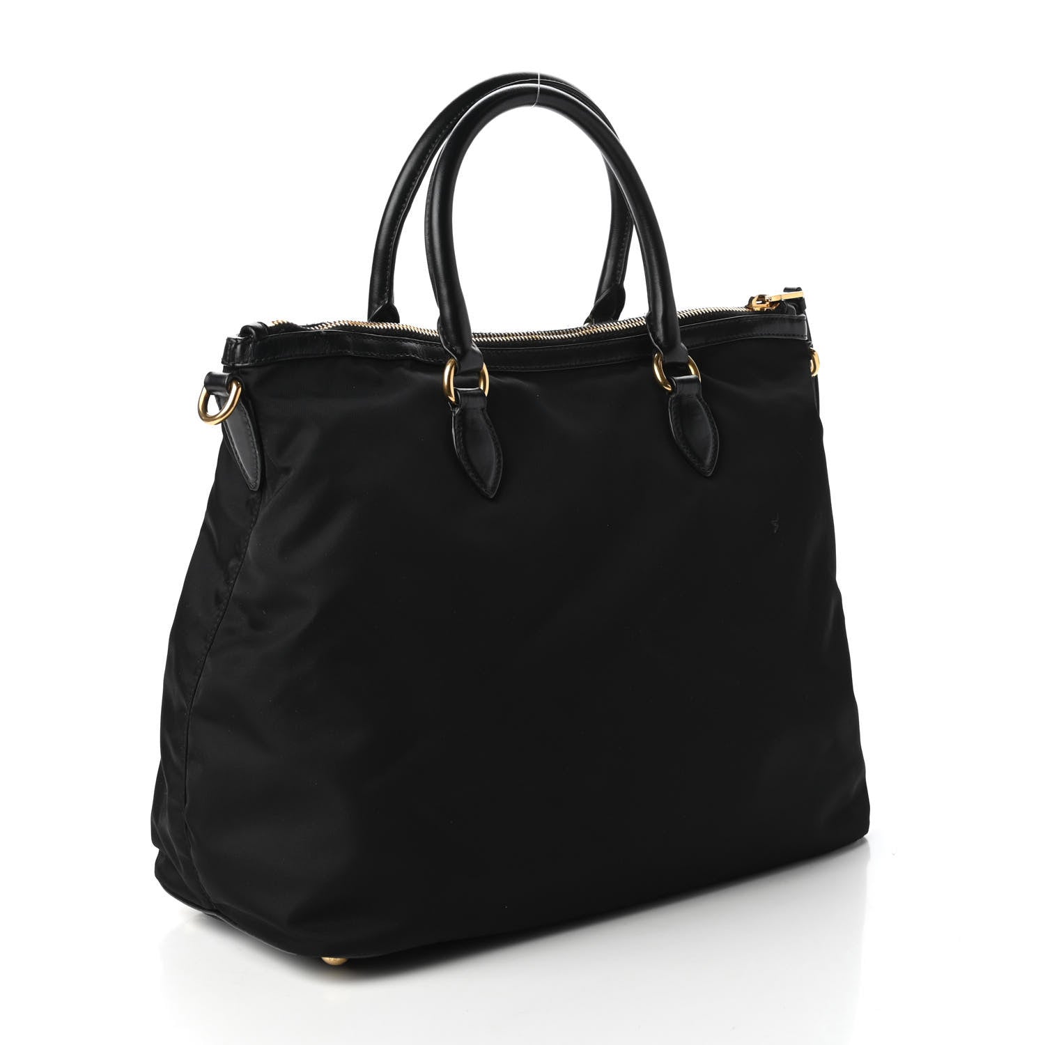 Prada Tessuto Nylon Soft Calf Tote Black 3 of 10