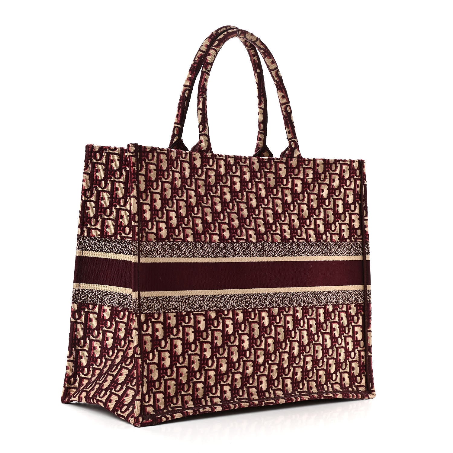 Christian Dior Oblique Large Book Tote Burgundy Multicolor 3 of 12