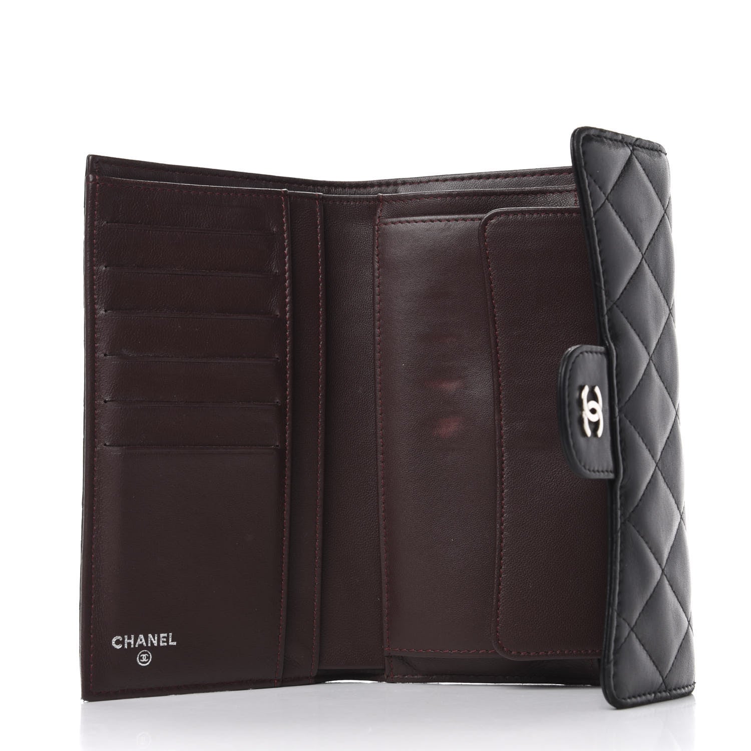 Chanel Lambskin Quilted Large Flap Wallet Black 5 of 11