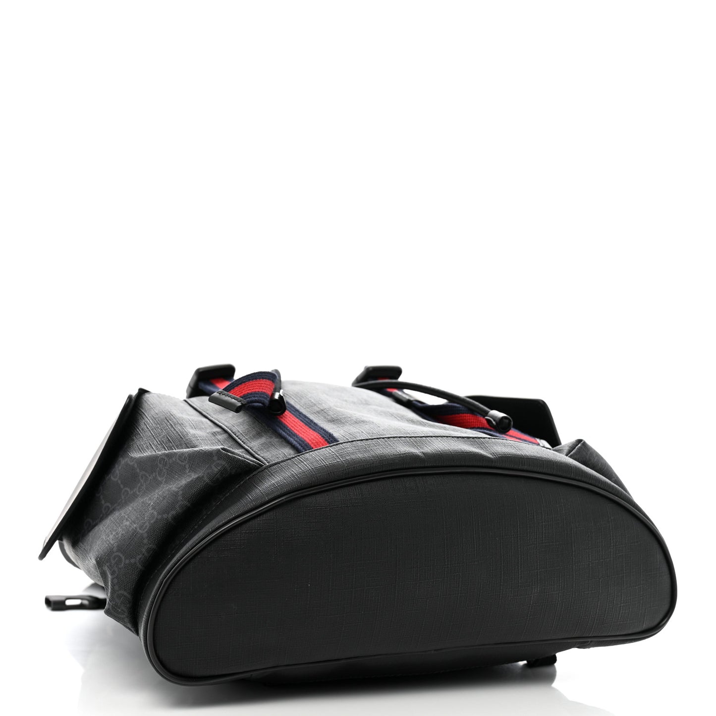 Soft GG Supreme Monogram Calfskin Web Double Buckle Backpack Black