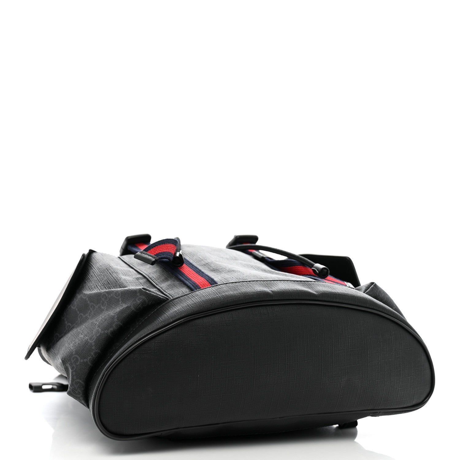 Gucci Soft GG Supreme Monogram Calfskin Web Double Buckle Backpack Black 3 of 14