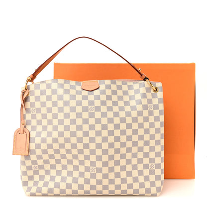 Louis Vuitton Damier Azur Graceful MM Rose Ballerine 14 of 14