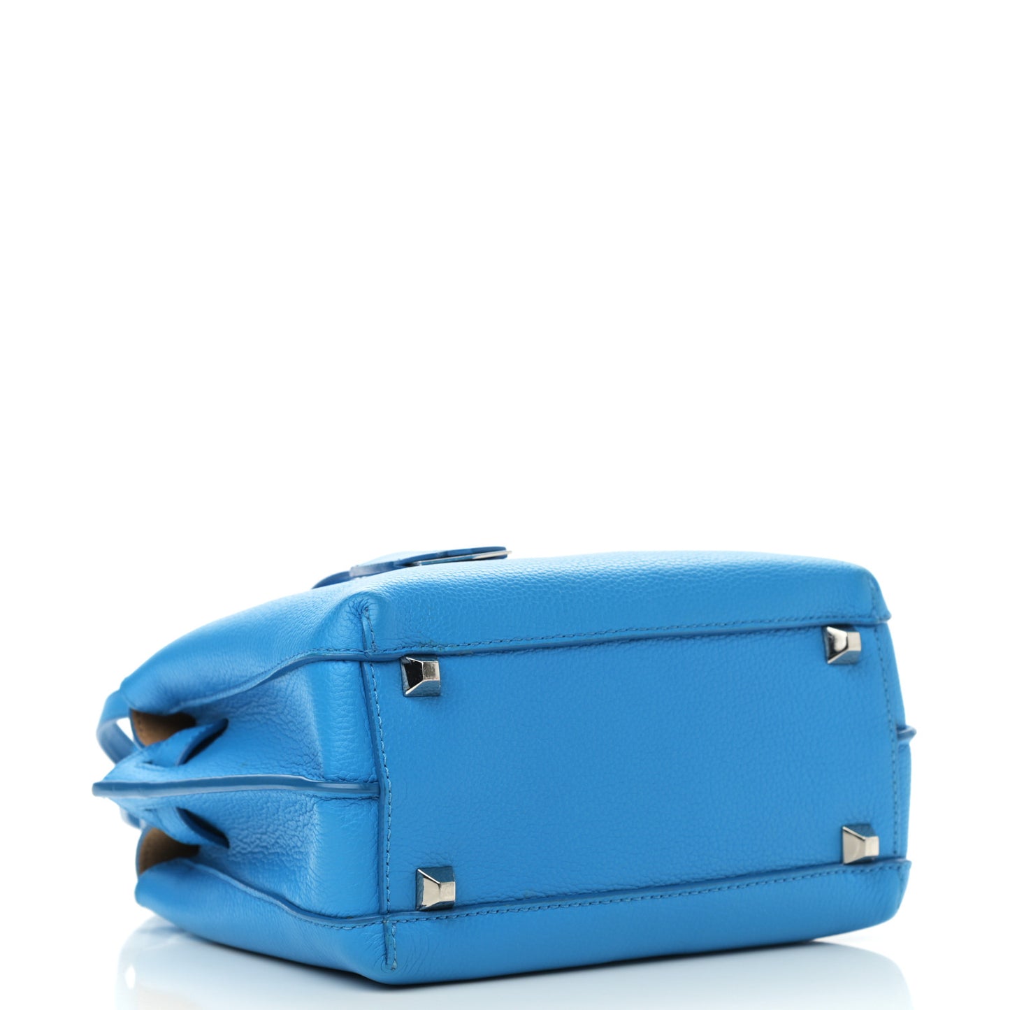 Grained Calfskin Mini Milla Tote Tile Blue