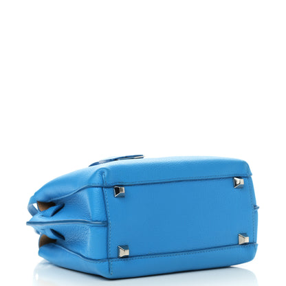 MCM Grained Calfskin Mini Milla Tote Tile Blue 3 of 11