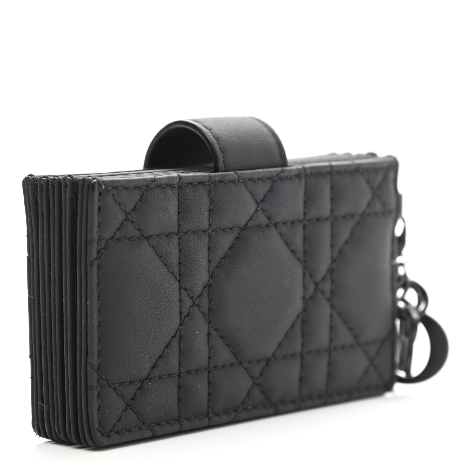 Christian Dior Ultra Matte Calfskin Cannage Lady Dior 5-Gusset Card Holder Black 3 of 7