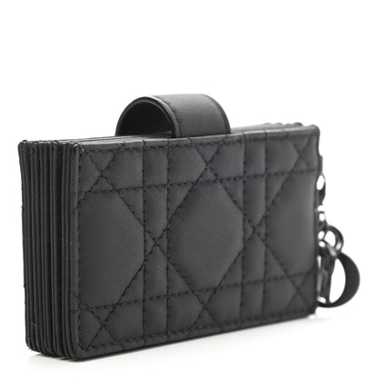 Christian Dior Ultra Matte Calfskin Cannage Lady Dior 5-Gusset Card Holder Black 3 of 7