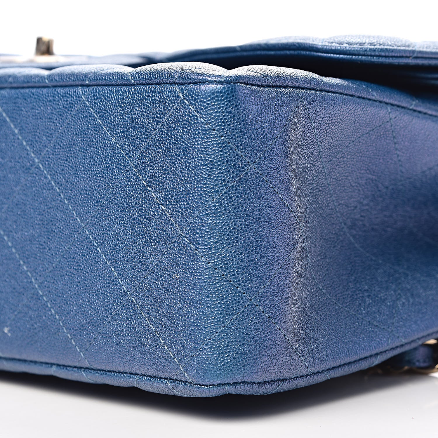 Chanel Iridescent Caviar Quilted Jumbo Double Flap Dark Blue 9 of 13