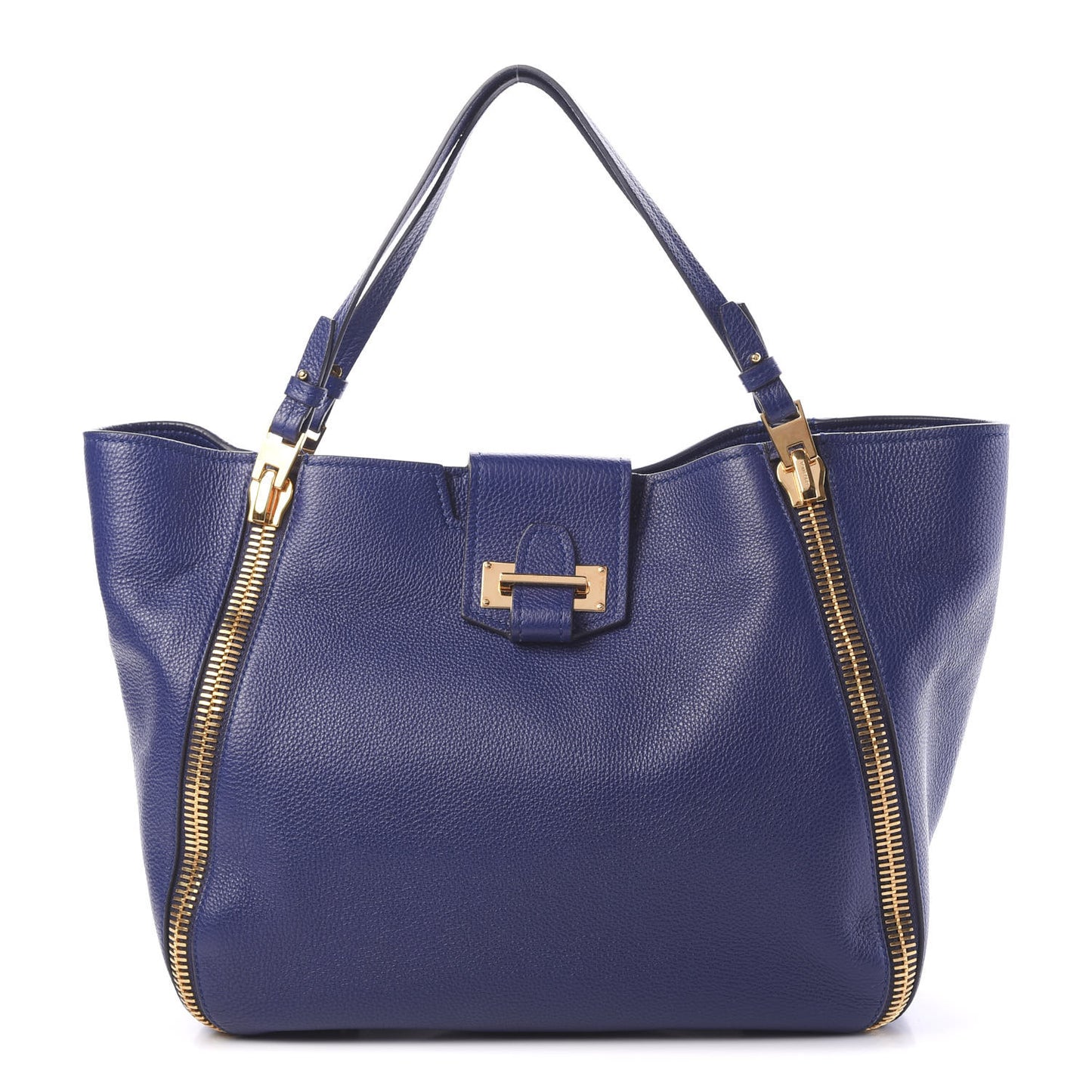 Grained Calfskin Sedgwick Medium Zipper Tote Cobalt