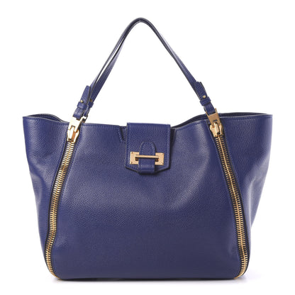 Tom Ford Grained Calfskin Sedgwick Medium Zipper Tote Cobalt 1 of 12