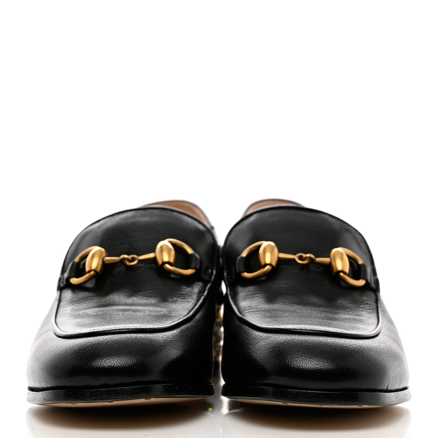 Goatskin Crystal Womens Horsebit Loafers 35 Black
