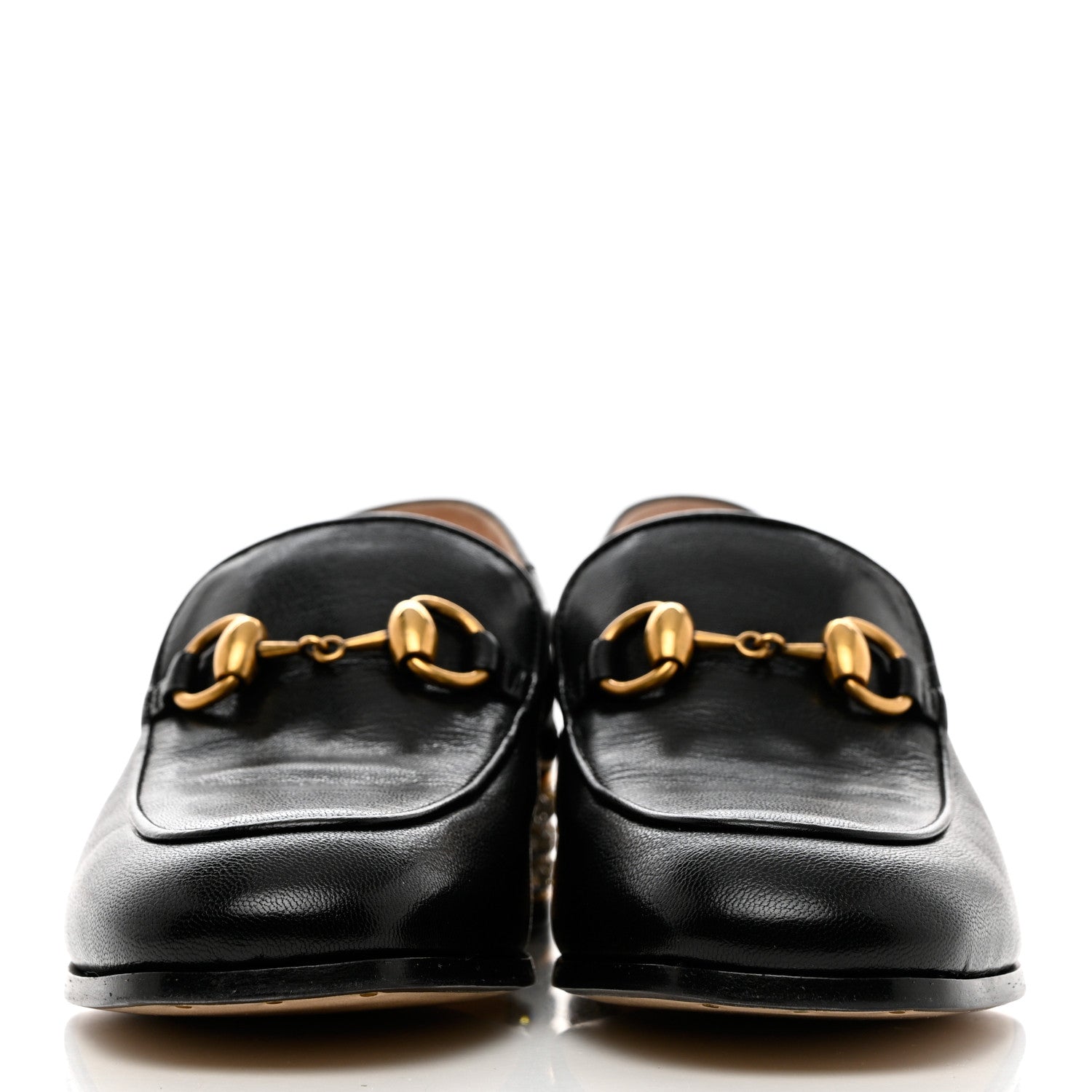 Gucci Goatskin Crystal Womens Horsebit Loafers 35 Black 2 of 8