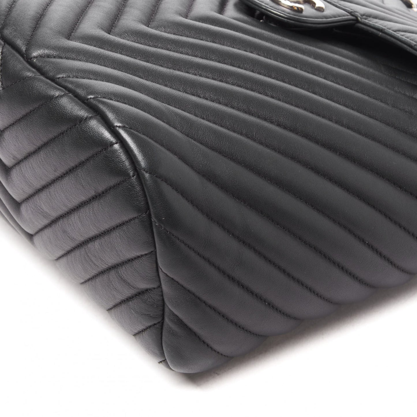Calfskin Chevron Quilted Small Urban Spirit Backpack Black