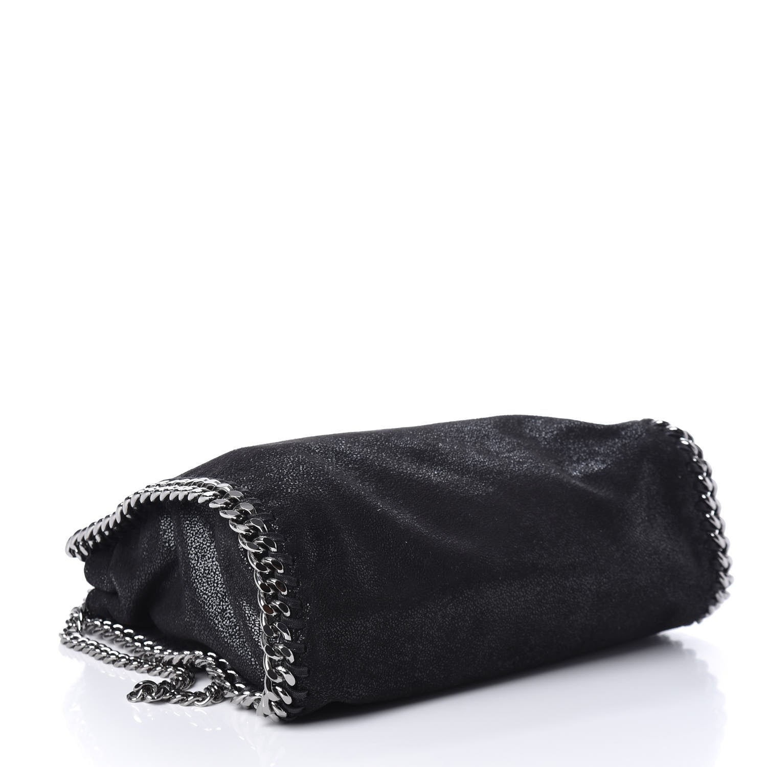 Stella McCartney Shaggy Deer Mini Falabella Fold Over Tote Black 4 of 9