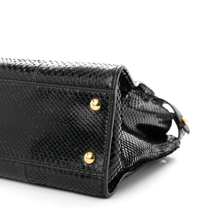 Fendi Snakeskin Nappa Medium Peekaboo Iconic Satchel Black 11 of 11