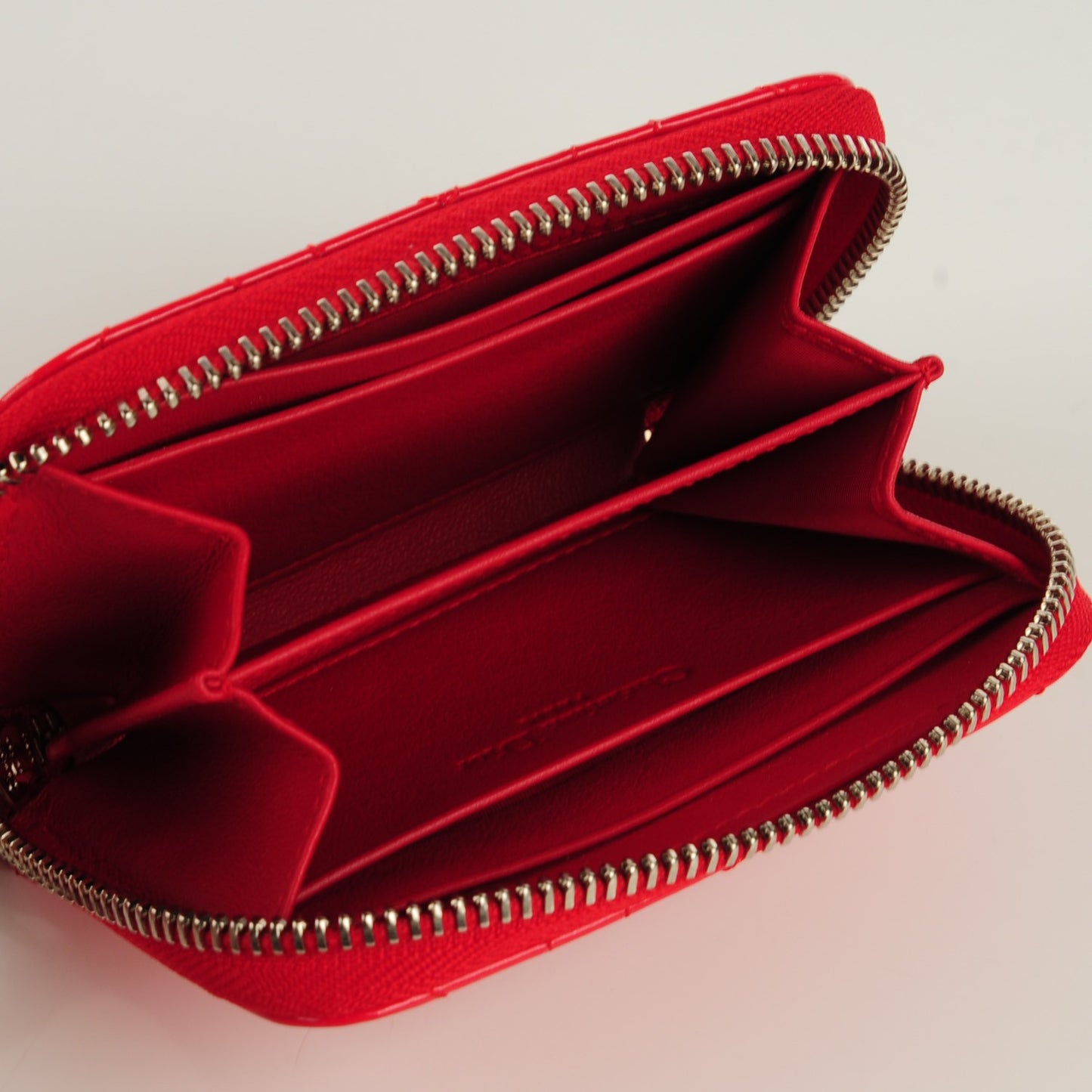 Patent Cannage Zip Coin Purse Rouge