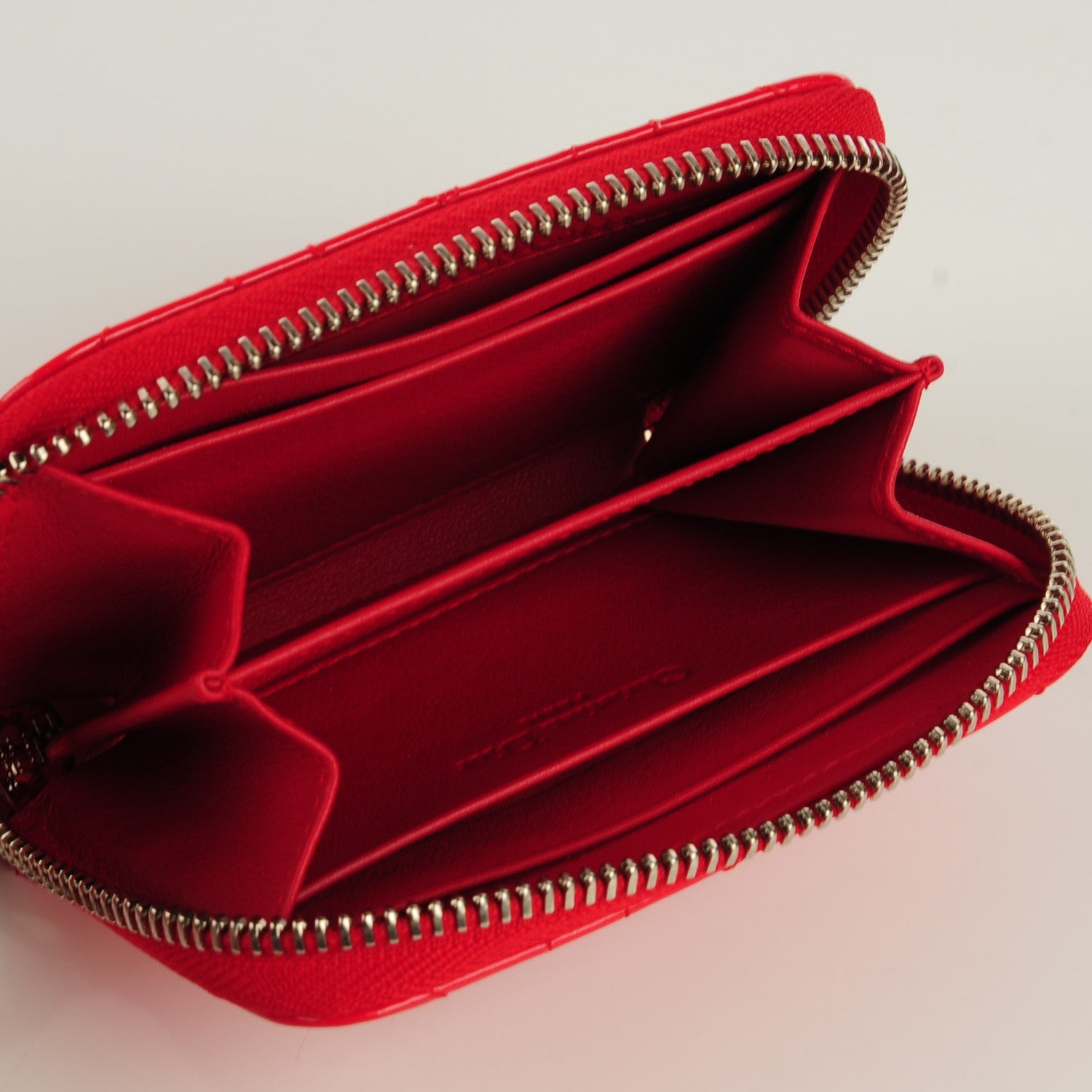 Christian Dior Patent Cannage Zip Coin Purse Rouge 7 of 7