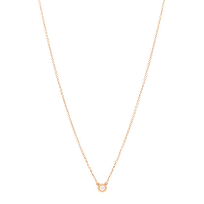 Tiffany 18K Rose Gold Diamond .10ct Elsa Peretti Diamonds by the Yard Pendant Necklace 1 of 5