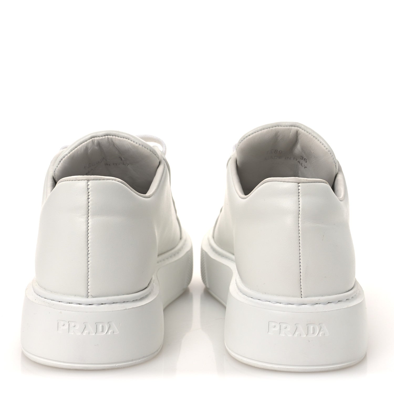Prada Vitello Soft Logo Womens Low Top Sneakers 36 White 6 of 11