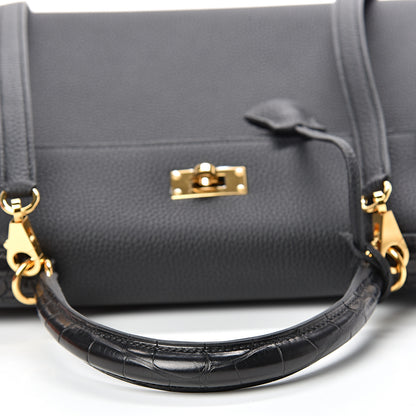 Hermes Togo Matte Alligator Kelly Retourne Touch 28 Black 7 of 39
