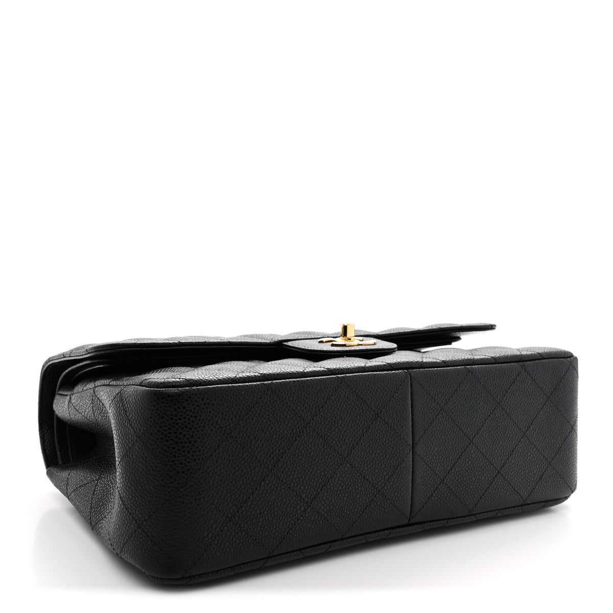 Caviar Quilted Jumbo Double Flap Black