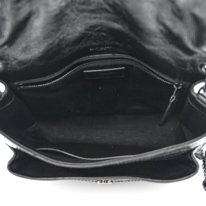 Saint Laurent Crinkled Calfskin Matelasse Monogram Medium Niki Chain Satchel Black 5 of 12