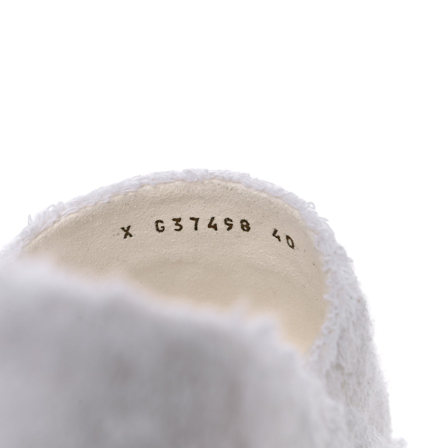 Patent Fabric CC Flat Slide Sandals 40 White