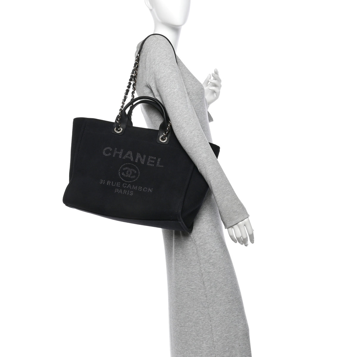 Mixed Fibers Medium Deauville Tote Black