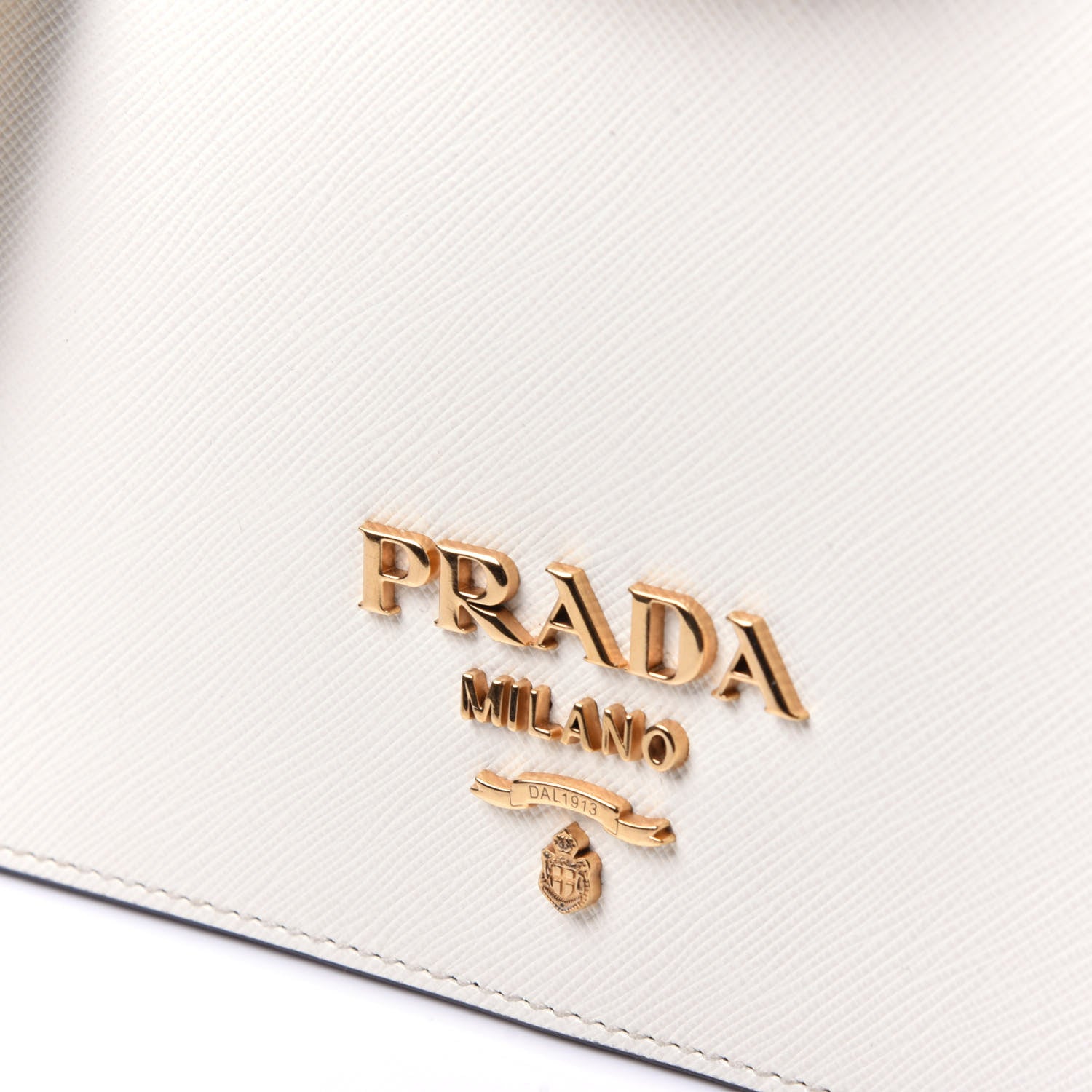 Prada Saffiano Soft Calfskin Chain Crossbody Bag Bianco Black 10 of 10