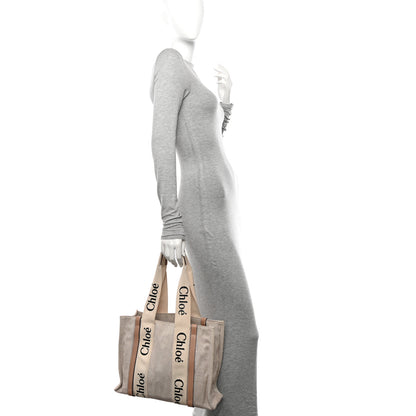 Chloe Linen Calfskin Medium Woody Ribbon Tote Argil Brown 2 of 14