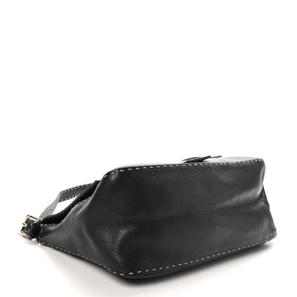Fendi Calfskin Romano Selleria Forever Mama Baguette Black 4 of 11