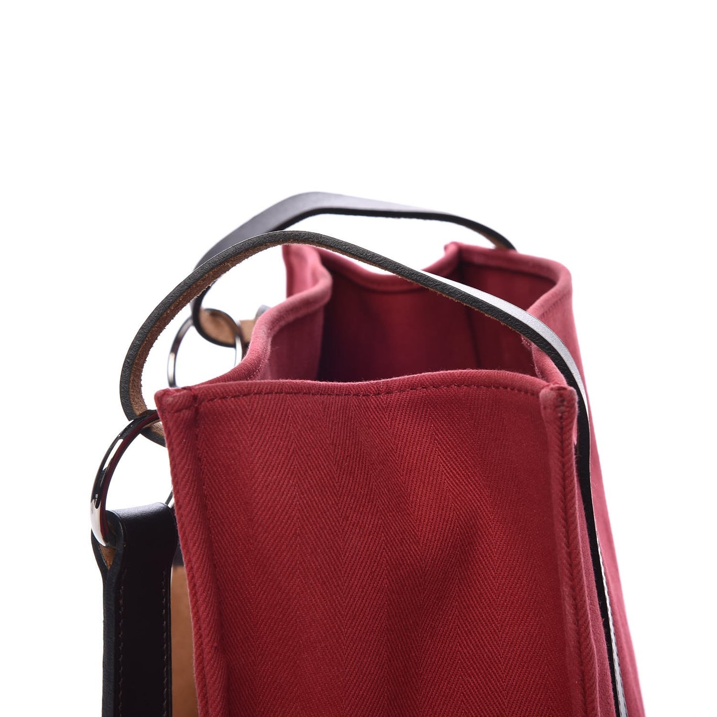 Natural Hunter Calfskin Toile Chevron Cabalicol Tote Ebene
