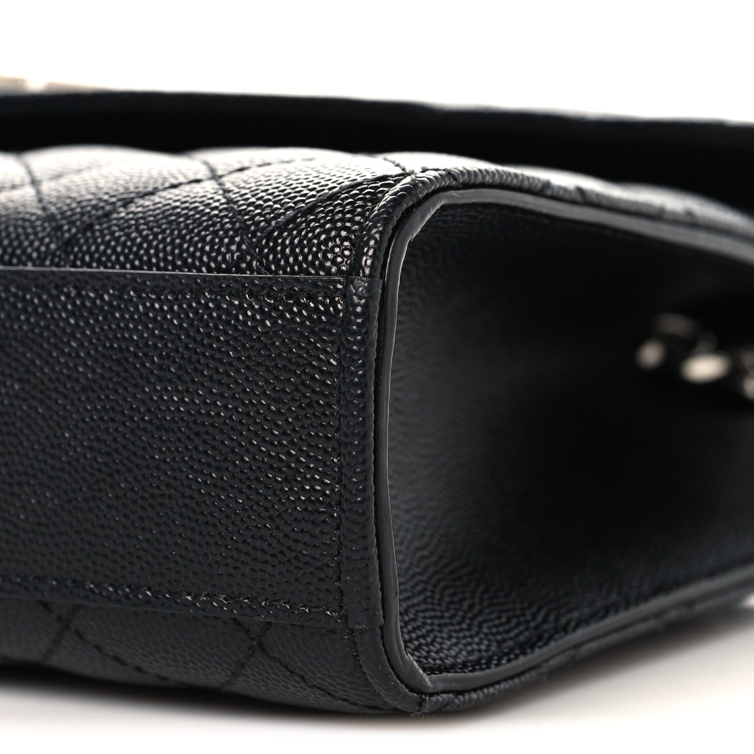 Saint Laurent Grain De Poudre Textured Mixed Matelasse Triquilt Medium Monogram Satchel Black 10 of 10