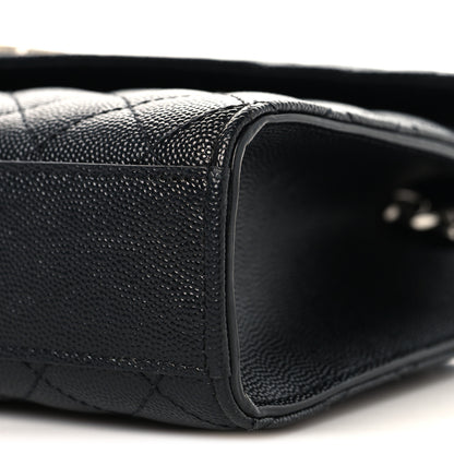Saint Laurent Grain De Poudre Textured Mixed Matelasse Triquilt Medium Monogram Satchel Black 10 of 10